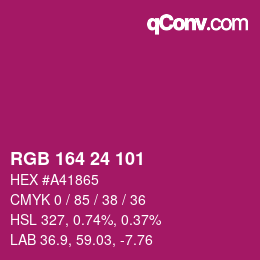 Color code: RGB 164 24 101 | qconv.com