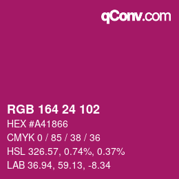 Color code: RGB 164 24 102 | qconv.com
