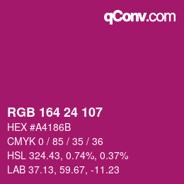 Color code: RGB 164 24 107 | qconv.com