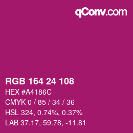 Color code: RGB 164 24 108 | qconv.com