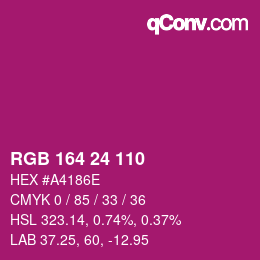 Color code: RGB 164 24 110 | qconv.com