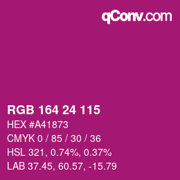 Color code: RGB 164 24 115 | qconv.com