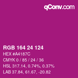 Color code: RGB 164 24 124 | qconv.com