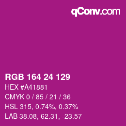 カラーコード: RGB 164 24 129 | qconv.com