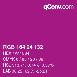 Color code: RGB 164 24 132 | qconv.com