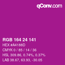 Farbcode: RGB 164 24 141 | qconv.com