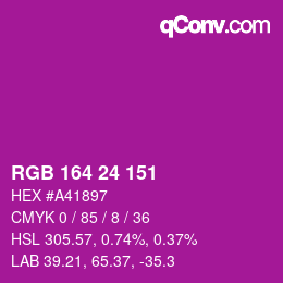 Color code: RGB 164 24 151 | qconv.com