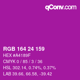 Color code: RGB 164 24 159 | qconv.com