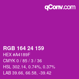カラーコード: RGB 164 24 159 | qconv.com