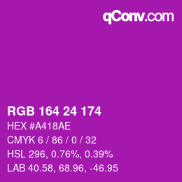 Code couleur: RGB 164 24 174 | qconv.com
