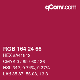 Color code: RGB 164 24 66 | qconv.com