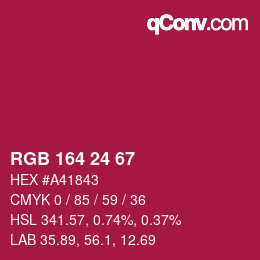 Color code: RGB 164 24 67 | qconv.com