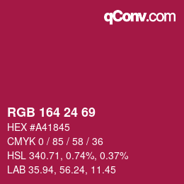 Color code: RGB 164 24 69 | qconv.com