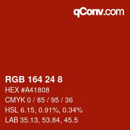 Color code: RGB 164 24 8 | qconv.com