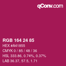 Color code: RGB 164 24 85 | qconv.com