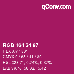 カラーコード: RGB 164 24 97 | qconv.com