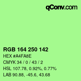 Color code: RGB 164 250 142 | qconv.com