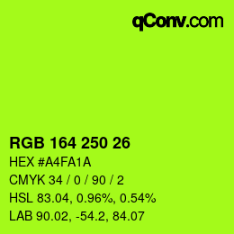 Color code: RGB 164 250 26 | qconv.com