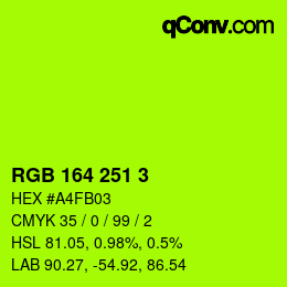 Color code: RGB 164 251 3 | qconv.com