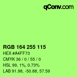 Color code: RGB 164 255 115 | qconv.com