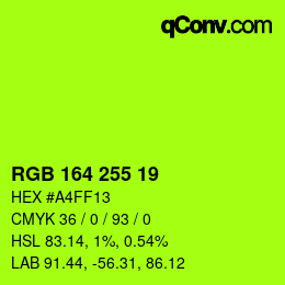 Color code: RGB 164 255 19 | qconv.com