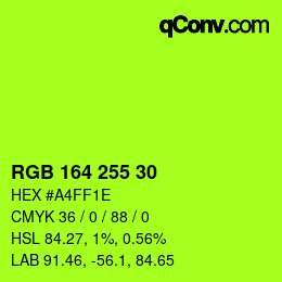 Color code: RGB 164 255 30 | qconv.com