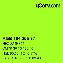 Color code: RGB 164 255 37 | qconv.com