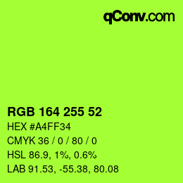 Color code: RGB 164 255 52 | qconv.com