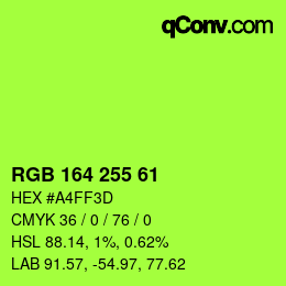 Color code: RGB 164 255 61 | qconv.com