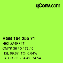 Color code: RGB 164 255 71 | qconv.com