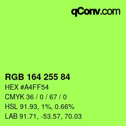 Color code: RGB 164 255 84 | qconv.com