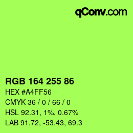 Color code: RGB 164 255 86 | qconv.com