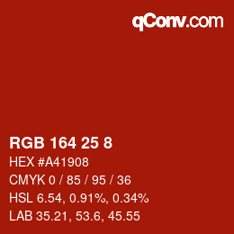 Farbcode: RGB 164 25 8 | qconv.com