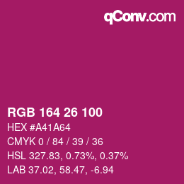 Color code: RGB 164 26 100 | qconv.com