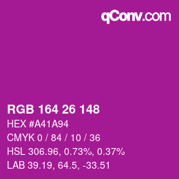 Color code: RGB 164 26 148 | qconv.com
