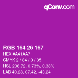 Color code: RGB 164 26 167 | qconv.com