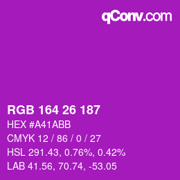 Color code: RGB 164 26 187 | qconv.com