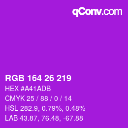Color code: RGB 164 26 219 | qconv.com