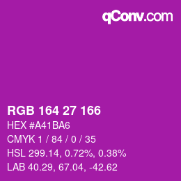Color code: RGB 164 27 166 | qconv.com