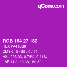 Color code: RGB 164 27 182 | qconv.com