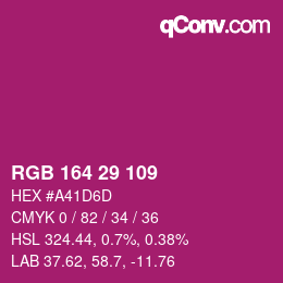 Color code: RGB 164 29 109 | qconv.com
