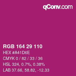 Color code: RGB 164 29 110 | qconv.com