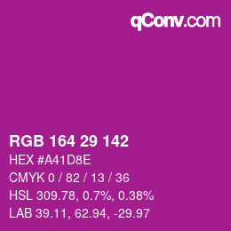 Color code: RGB 164 29 142 | qconv.com