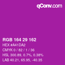 カラーコード: RGB 164 29 162 | qconv.com