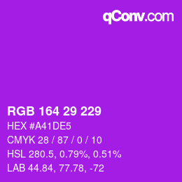 カラーコード: RGB 164 29 229 | qconv.com