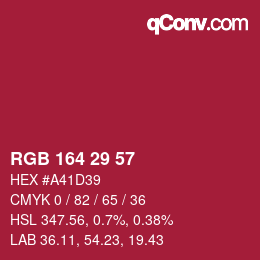Color code: RGB 164 29 57 | qconv.com