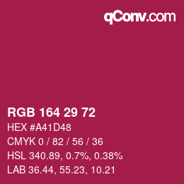 カラーコード: RGB 164 29 72 | qconv.com
