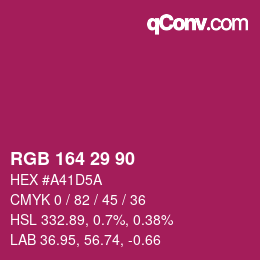 Código de color: RGB 164 29 90 | qconv.com