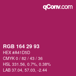 Color code: RGB 164 29 93 | qconv.com