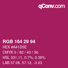 Color code: RGB 164 29 94 | qconv.com